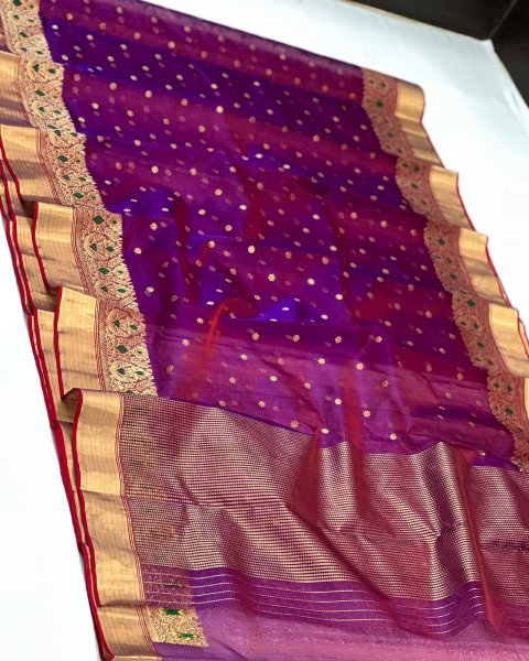 Pure handloom Kataan Silk Chanderi Sarees