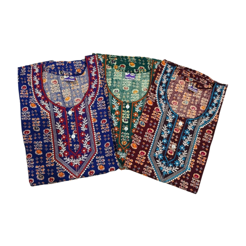 Cotton Embroidered  Night Gown